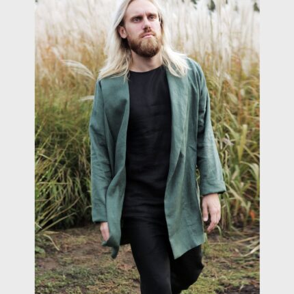 Linen Cardigan Soft Tailoring Linen Fabric for Men Airy Fit Wedding Season